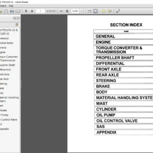 Toyota Forklift 7FGU 7FDU15-32 & 7FGCU20-32 Series Service Manual - PDF DOWNLOAD