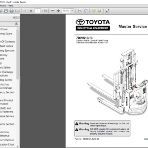 Toyota Industrial Equipment 7BWS10-13 Master Service Manual - PDF DOWNLOAD