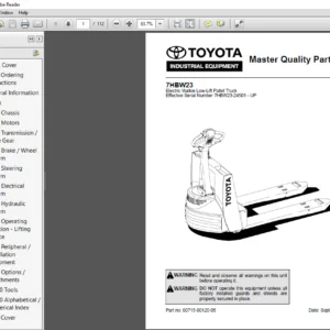Toyota Industrial Equipment 7HBW23 Parts BooK Manual - PDF DOWNLOAD