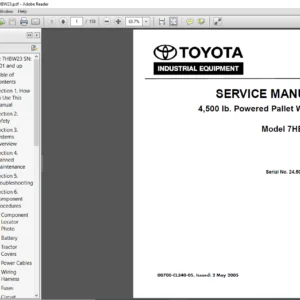 Toyota Industrial Equipment 7HBW23 Service Manual - PDF DOWNLOAD
