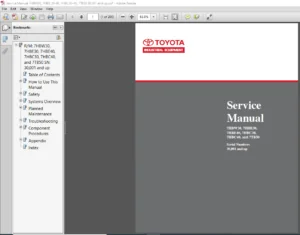Toyota Industrial Equipment 7HBW30 7HBE30 7HBE40 7HBC30 7HBC40 and 7TB50 Service Manual