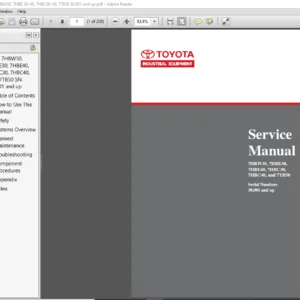 Toyota Industrial Equipment 7HBW30 7HBE30 7HBE40 7HBC30 7HBC40 and 7TB50 Service Manual