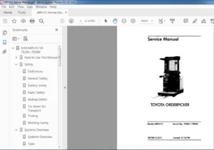 Toyota Orderpicker 6BPU15 Service Manual - PDF DOWNLOAD