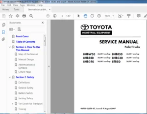 Toyota Trucks 8HBW30 8HBE30 8HBE40 8HBC30 8HBC40 8TB50 Service Manual - PDF DOWNLOAD