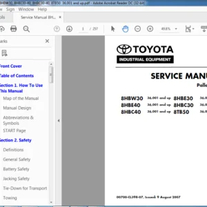 Toyota Trucks 8HBW30 8HBE30 8HBE40 8HBC30 8HBC40 8TB50 Service Manual - PDF DOWNLOAD