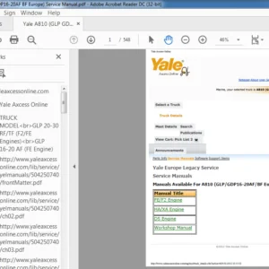 Yale A810 (GLP GDP16-20AF BF Europe) Service Manual - PDF DOWNLOAD
