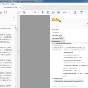 Yale A814 (ERC ERP16-20AAF Europe) Part Manual - PDF DOWNLOAD