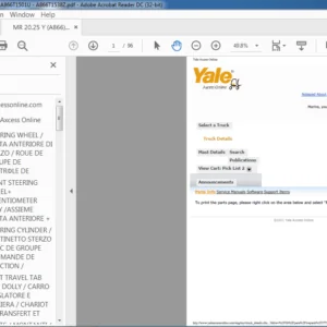 Yale A866 MR20 25Y Parts Manual - PDF DOWNLOAD