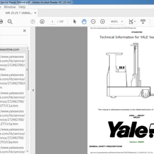 Yale A866 MR20Y MR25Y Service Repair Manual - PDF DOWNLOAD
