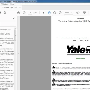 Yale A867 (MT10 12 15) Service Manual - PDF DOWNLOAD
