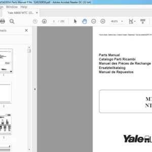 Yale A868 MTC 10-13 NTA030SA Parts Manual - PDF DOWNLOAD