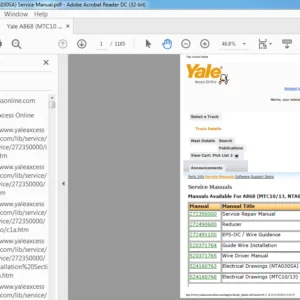 Yale A868 (MTC10 13, NTA030SA) Service Manual - PDF DOWNLOAD