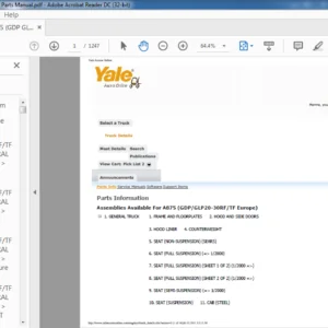 Yale A875 (GDP GLP20-30RF TF Europe) Parts Manual - PDF DOWNLOAD
