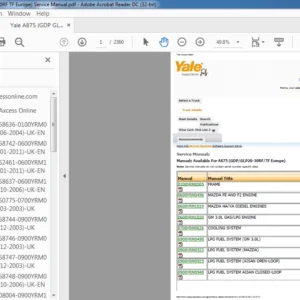 Yale A875 (GDP GLP20-30RF TF Europe) Service Manual - pdf download