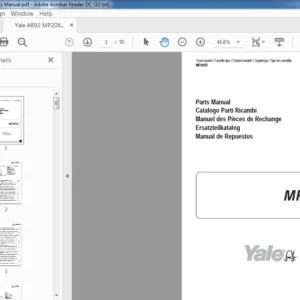 Yale A892 MP20XD Parts Manual - PDF DOWNLOAD