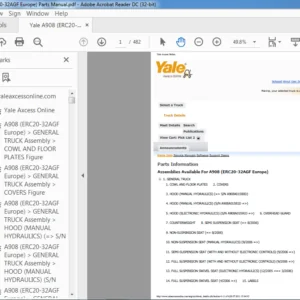 Yale A908 (ERC20-32AGF Europe) Parts Manual - PDF DOWNLOAD