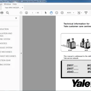 Yale A943 MO20F Service Manual - PDF DOWNLOAD