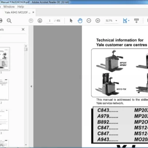 Yale A943 MO20F Service Manual  - PDF DOWNLOAD