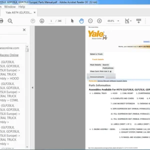Yale A974 (GLP20LX, GLP25LX, GDP20LX, GDP25LX Europe) Parts Manual - PDF DOWNLOAD