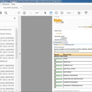 Yale A974 (GLP20LX, GLP25LX, GDP20LX, GDP25LX Europe) Service Manual - PDF DOWNLOAD