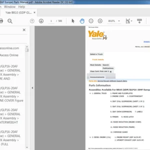 Yale B810 (GDP GLP16-20AF Europe) Parts Manual - PDF DOWNLOAD