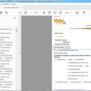 Yale B839 (ERC35HG, ERC40HG, ERC45HG,ERC55HG Europe) Parts Manual - PDF DOWNLOAD