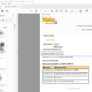 Yale B841 (MP18) Service Manual - PDF DOWNLOAD