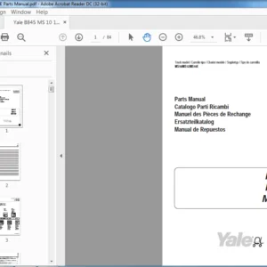 Yale B845 MS 10 12 10E Parts Manual - PDF DOWNLOAD