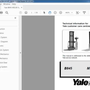 Yale B845 MS10E Service Manual - PDF DOWNLOAD