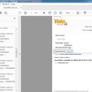 Yale B860 (MC10-MC12-MC15) Parts Manual - pdf download