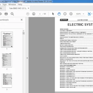 Yale B865 MO 10 S AC Electrical System Manual - PDF DOWNLOAD