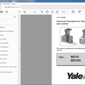 Yale B865 MO10 MO10S AC Service Manual - PDF DOWNLOAD