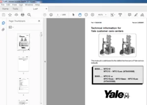 Yale B865 MTC 10, MTC 13 (NTA030SB), MTC 15 (NTA035SB) Service Manual - PDF DOWNLOAD