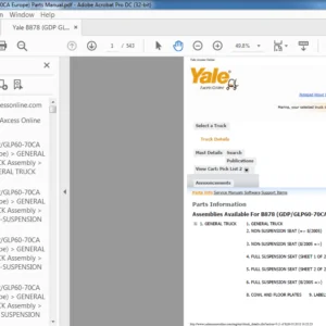 Yale B878 (GDP GLP60-70CA Europe) Parts Manual - PDF DOWNLOAD