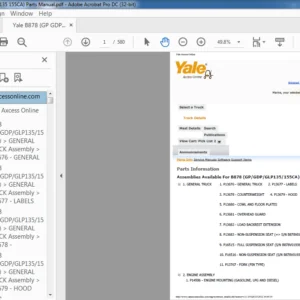 Yale B878 (GP GDP GLP135 155CA) Parts Manual - PDF DOWNLOAD