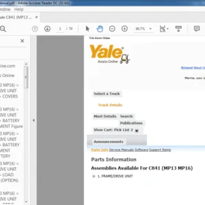 Yale C841 (MP13 MP16) Parts Manual - PDF DOWNLOAD