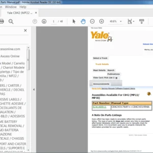Yale C842 (MP22 MP30) Parts Manual - PDF DOWNLOAD