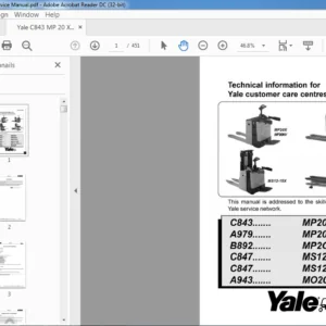 Yale C843 MP20X Service Manual - PDF DOWNLOAD