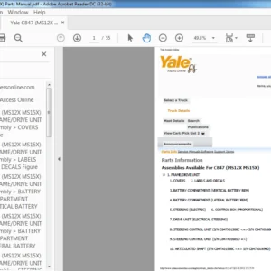 Yale C847 (MS12X MS15X) Parts Manual - PDF DOWNLOAD