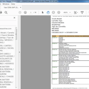 Yale C856 (MP 20HD 30HD) Parts Manual C856X01501Y - C856X01524A - PDF DOWNLOAD