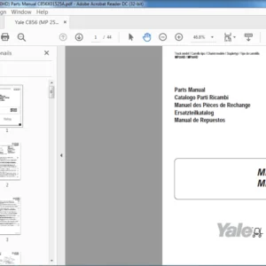 Yale C856 (MP 25HD 30HD) Parts Manual C856X01525A - PDF DOWNLOAD