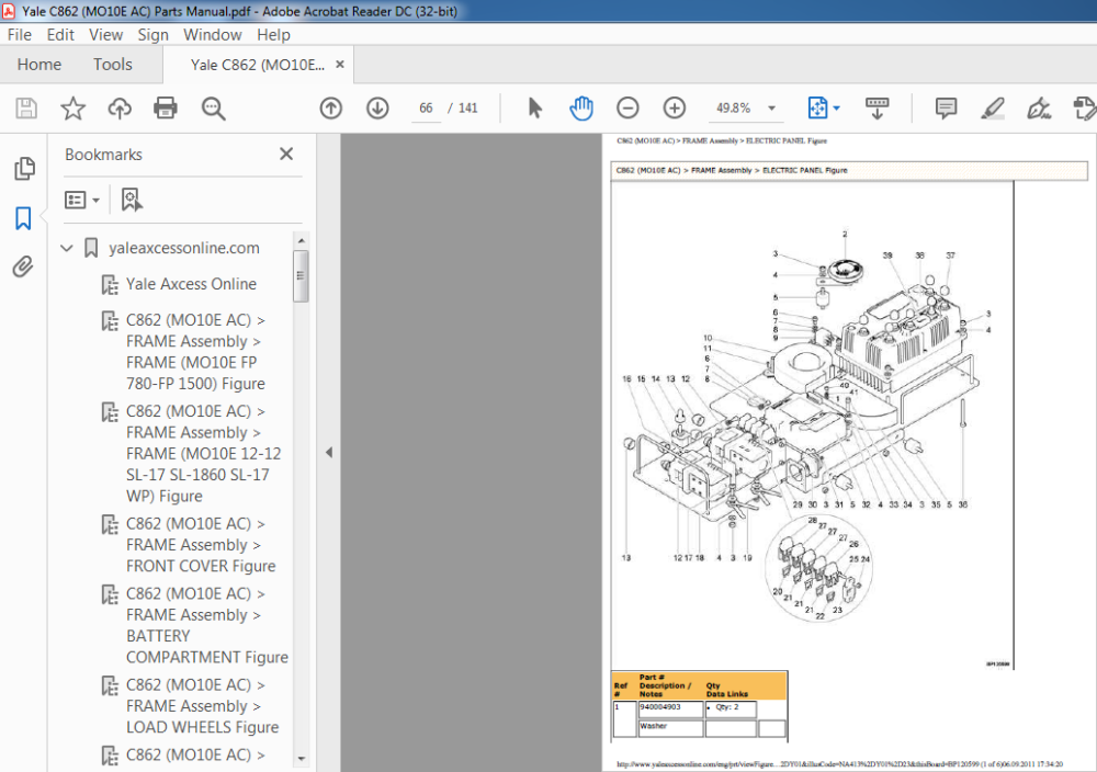 Yale C862 (MO10E AC) Parts Manual - PDF DOWNLOAD - HeyDownloads ...