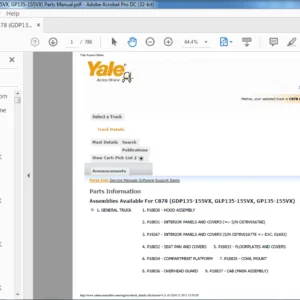 Yale C878 (GDP135-155VX GLP135-155VX GP135-155VX) Parts Manual - PDF DOWNLOAD