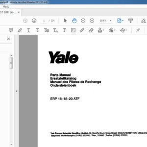 Yale D807 ERP 16-18-20 ATF Parts Manual - PDF DOWNLOAD