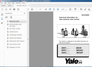 Yale D857 MO 20 20S 20F Service Manual P.No524237829 - PDF DOWNLOAD