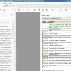 Yale D879 (GC GLC GDC135VX GC GLC GDC155VX) Service Manual - PDF DOWNLOAD