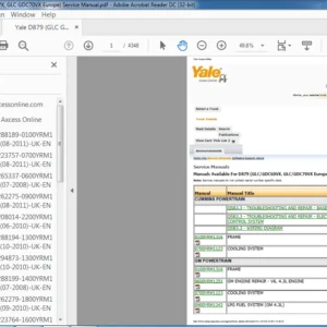 Yale D879 (GLC GDC60VX GLC GDC70VX Europe) Service Manual - PDF DOWNLOAD