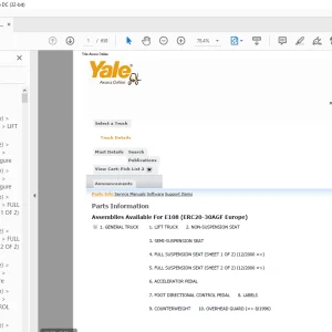 Yale E108 (ERC20-30AGF Europe) Parts Manual - PDF DOWNLOAD