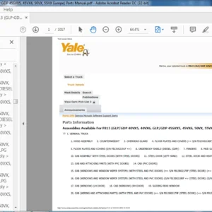 Yale F813 (GLP GDP 40VX5 40VX6 GLP GDP 45SVX5 45VX6 50VX 55VX Europe) Parts Manual - PDF DOWNLOAD