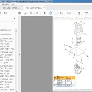 Yale G807 (ERP15VT 16VT 18VT 20VT Europe) Parts Manual - PDF DOWNLOAD